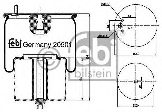 FEBI BILSTEIN 20501 Кожух пневматичної ресори