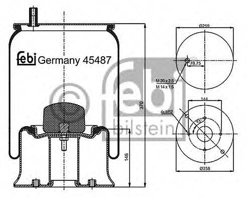 FEBI BILSTEIN 45487 Кожух пневматичної ресори