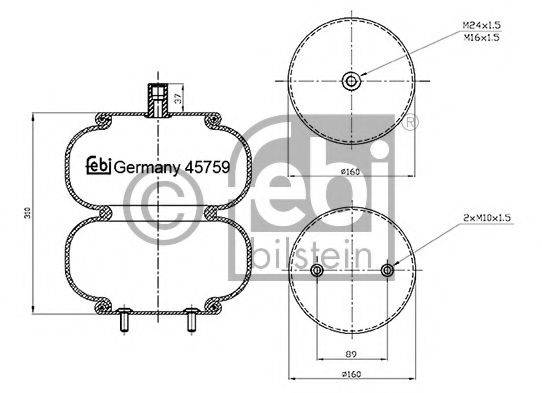 FEBI BILSTEIN 45759 Кожух пневматичної ресори