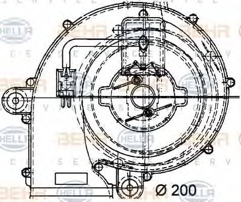 BEHR HELLA SERVICE 8EW009159221 Вентилятор, охолодження двигуна