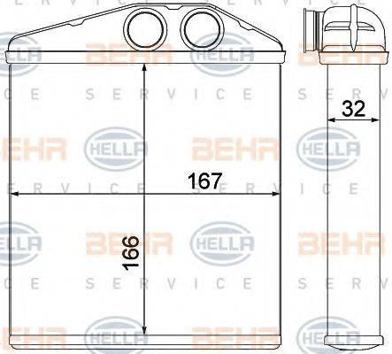 BEHR HELLA SERVICE 8FH351000501 Теплообмінник, опалення салону