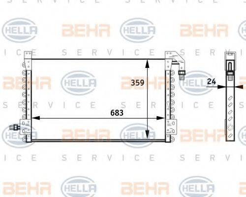 BEHR HELLA SERVICE 8FC351024471 Конденсатор, кондиціонер