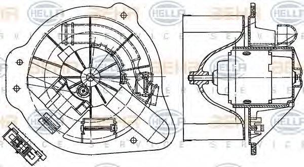 BEHR HELLA SERVICE 8EW351041221 Вентилятор салону