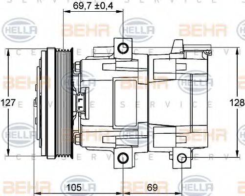 BEHR HELLA SERVICE 8FK351113211 Компресор, кондиціонер