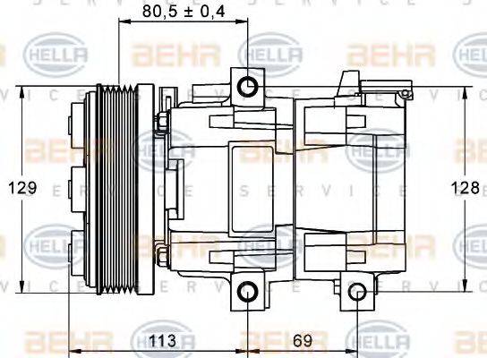 BEHR HELLA SERVICE 8FK351113391 Компресор, кондиціонер