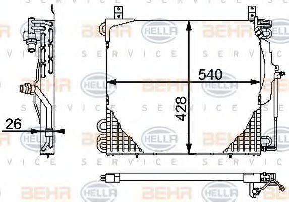 BEHR HELLA SERVICE 8FC351301481 Конденсатор, кондиціонер