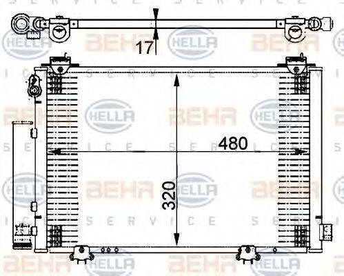 BEHR HELLA SERVICE 8FC351302201 Конденсатор, кондиціонер