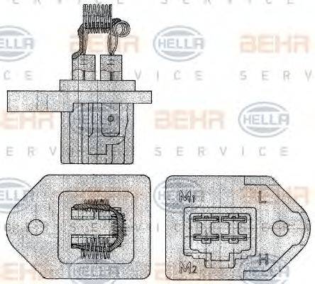 BEHR HELLA SERVICE 9ML351303301 Опір, вентилятор салону