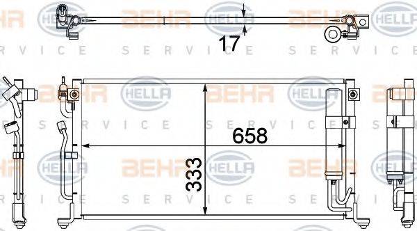 BEHR HELLA SERVICE 8FC351304441 Конденсатор, кондиціонер