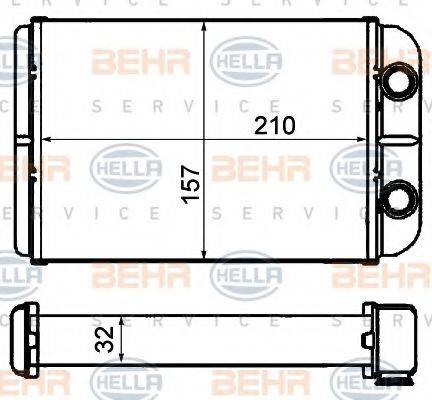 BEHR HELLA SERVICE 8FH351308231 Теплообмінник, опалення салону