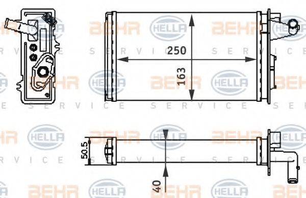 BEHR HELLA SERVICE 8FH351313041 Теплообмінник, опалення салону