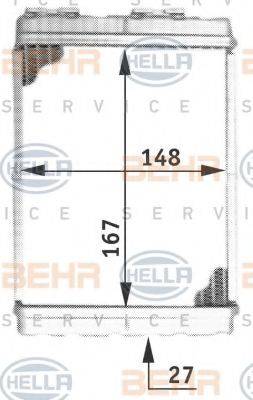 BEHR HELLA SERVICE 8FH351313081 Теплообмінник, опалення салону