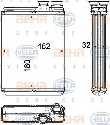 BEHR HELLA SERVICE 8FH351315501 Теплообмінник, опалення салону