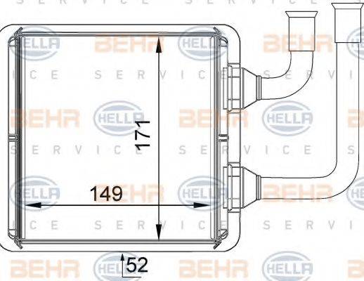 BEHR HELLA SERVICE 8FH351333061 Теплообмінник, опалення салону