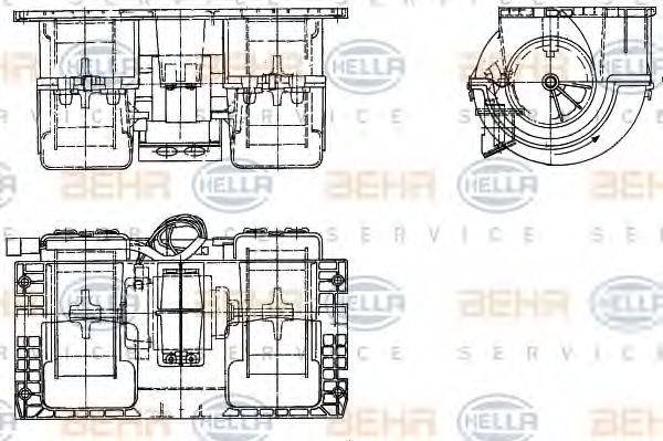 BEHR HELLA SERVICE 8EW351336141 Вентилятор салону