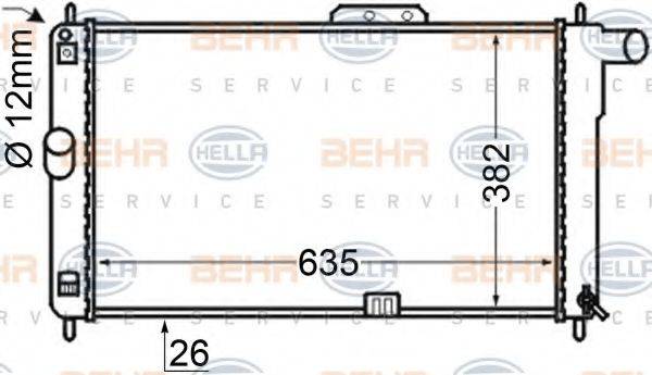 BEHR HELLA SERVICE 8MK376705641 Радіатор, охолодження двигуна