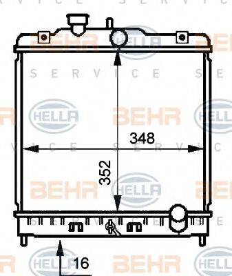 BEHR HELLA SERVICE 8MK376707781 Радіатор, охолодження двигуна