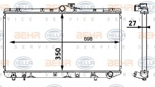 BEHR HELLA SERVICE 8MK376708161 Радіатор, охолодження двигуна