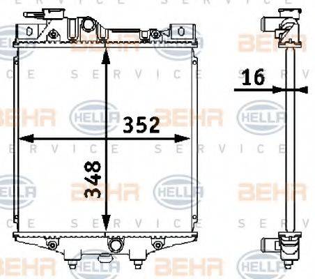 BEHR HELLA SERVICE 8MK376708221 Радіатор, охолодження двигуна