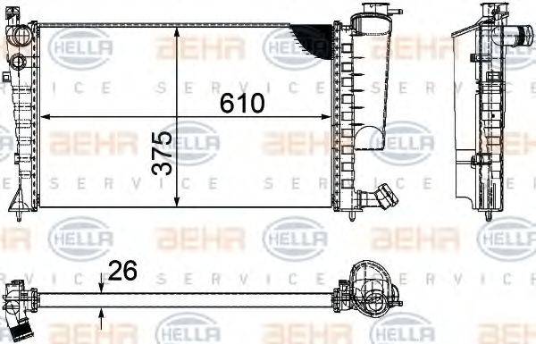 BEHR HELLA SERVICE 8MK376710261 Радіатор, охолодження двигуна