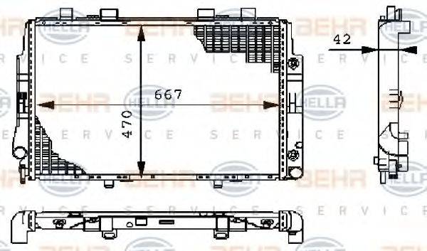 BEHR HELLA SERVICE 8MK376711174 Радіатор, охолодження двигуна