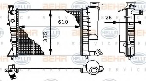 BEHR HELLA SERVICE 8MK376712611 Радіатор, охолодження двигуна