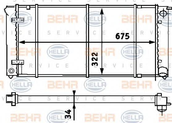 BEHR HELLA SERVICE 8MK376713311 Радіатор, охолодження двигуна