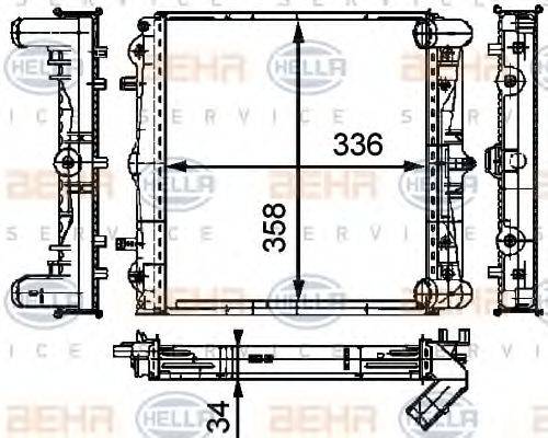 BEHR HELLA SERVICE 8MK376714291 Радіатор, охолодження двигуна