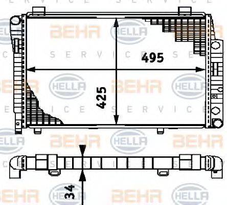 BEHR HELLA SERVICE 8MK376714551 Радіатор, охолодження двигуна