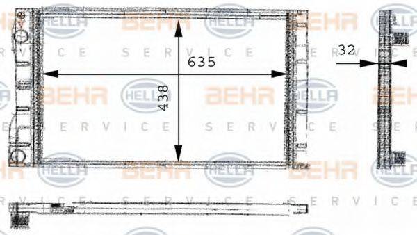 BEHR HELLA SERVICE 8MK376717031 Радіатор, охолодження двигуна