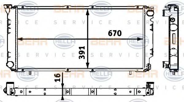 BEHR HELLA SERVICE 8MK376718441 Радіатор, охолодження двигуна