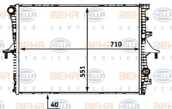 BEHR HELLA SERVICE 8MK376719001 Радіатор, охолодження двигуна