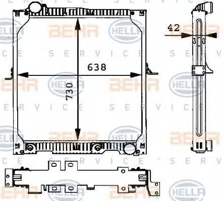 BEHR HELLA SERVICE 8MK376721141 Радіатор, охолодження двигуна