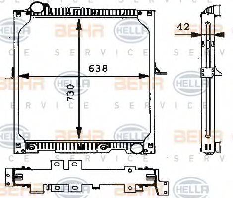 BEHR HELLA SERVICE 8MK376721321 Радіатор, охолодження двигуна