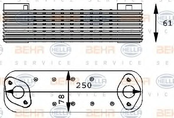 BEHR HELLA SERVICE 8MO376725041 масляний радіатор, моторне масло