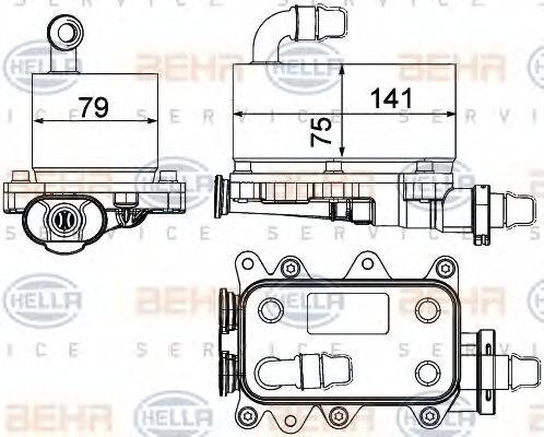 BEHR HELLA SERVICE 8MO376725211 Олійний радіатор, автоматична коробка передач