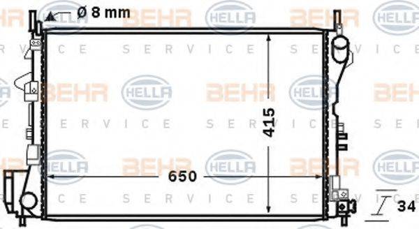 BEHR HELLA SERVICE 8MK376726751 Радіатор, охолодження двигуна