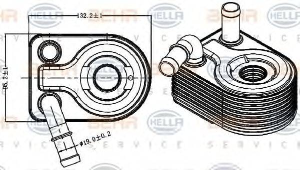 BEHR HELLA SERVICE 8MO376729131 масляний радіатор, моторне масло