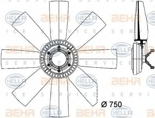 BEHR HELLA SERVICE 8MV376731451 Вентилятор, охолодження двигуна