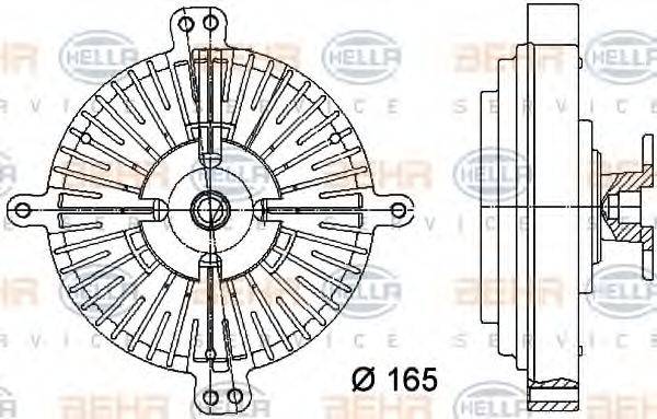 BEHR HELLA SERVICE 8MV376732171 Зчеплення, вентилятор радіатора