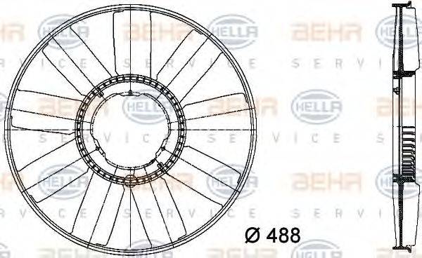 BEHR HELLA SERVICE 8MV376733211 Крильчатка вентилятора, охолодження двигуна