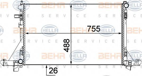 BEHR HELLA SERVICE 8MK376737101 Радіатор, охолодження двигуна