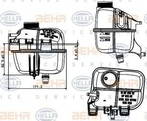 BEHR HELLA SERVICE 8MA376737221 Компенсаційний бак, охолоджуюча рідина