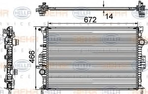 BEHR HELLA SERVICE 8MK376745591 Радіатор, охолодження двигуна