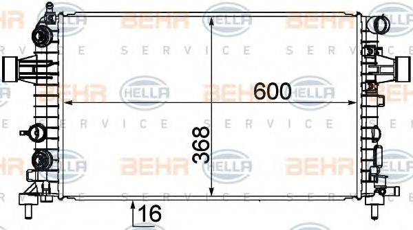 BEHR HELLA SERVICE 8MK376745771 Радіатор, охолодження двигуна