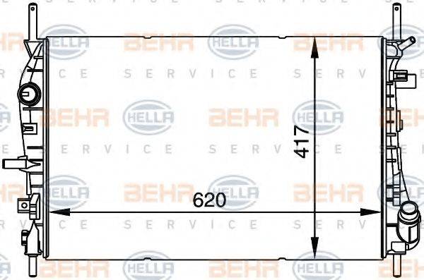 BEHR HELLA SERVICE 8MK376764381 Радіатор, охолодження двигуна