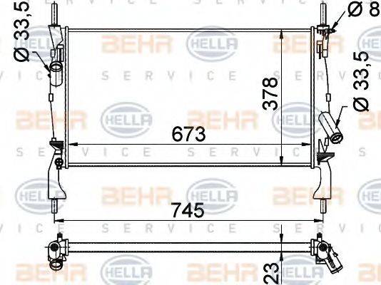 BEHR HELLA SERVICE 8MK376764401 Радіатор, охолодження двигуна