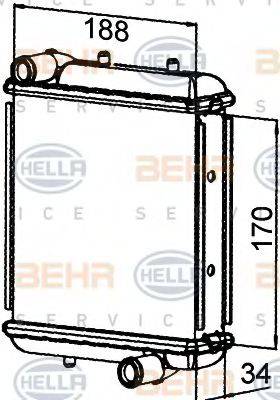 BEHR HELLA SERVICE 8MK376765241 Радіатор, охолодження двигуна