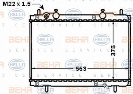 BEHR HELLA SERVICE 8MK376767541 Радіатор, охолодження двигуна