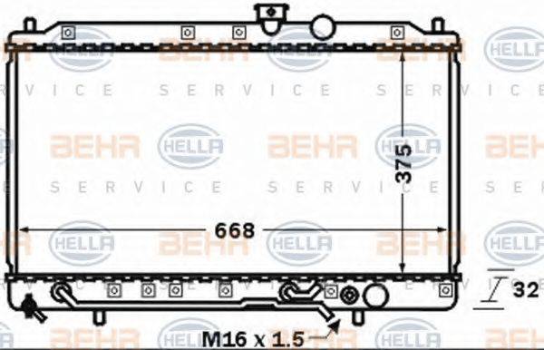 BEHR HELLA SERVICE 8MK376770001 Радіатор, охолодження двигуна